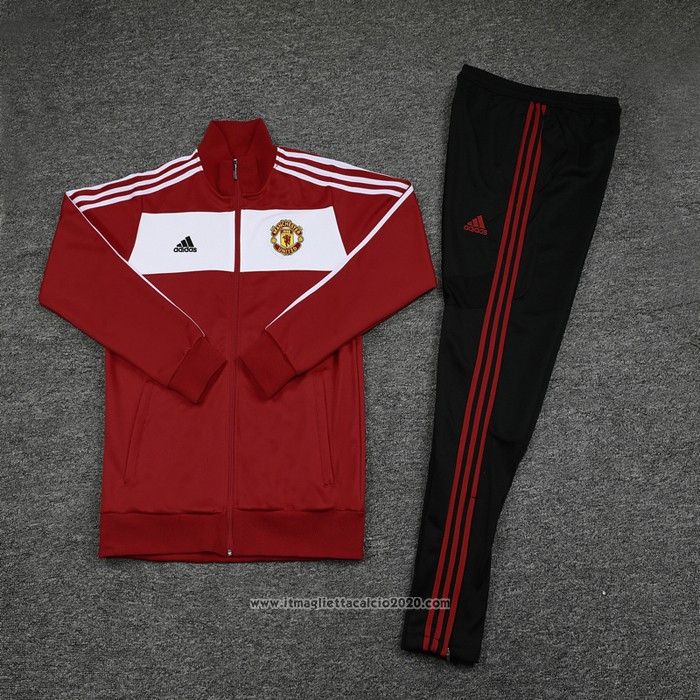 Tuta da Track Giacca Manchester United Retro 2020 2021 Rosso